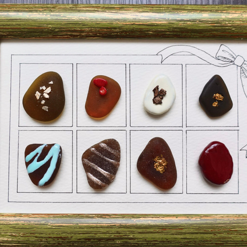 セール>シーグラスアート「チョコレートアソート」 絵画 kanny-mac