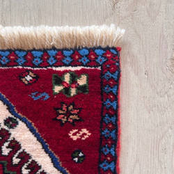 ヤラメ絨毯【40×40】No.13　トライバルラグ・民族系・部族・チェアマット・ベンチ 8枚目の画像