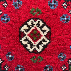 ヤラメ絨毯【40×40】No.13　トライバルラグ・民族系・部族・チェアマット・ベンチ 4枚目の画像