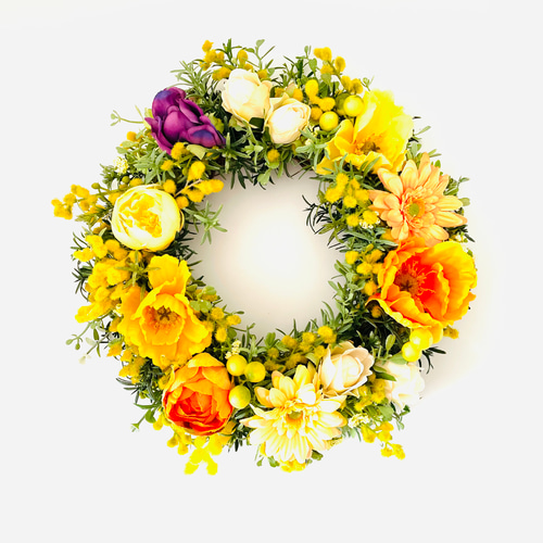 フラワーリース❤️三日月リース✴︎ナチュラルグリーンリース✴︎玄関ドアリースリース造花 フラワーリース❤️三日月リース✴︎ナチュラルグリーンリース✴︎玄関