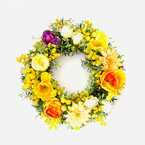 専用 夏リース フラワーリース 玄関リース ガーデンリース 色鮮やかなリース 玄関ドアリース インテリア アーティ