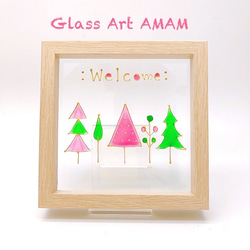 AMAM ガラス プレート ローズピンクの森 2枚目の画像