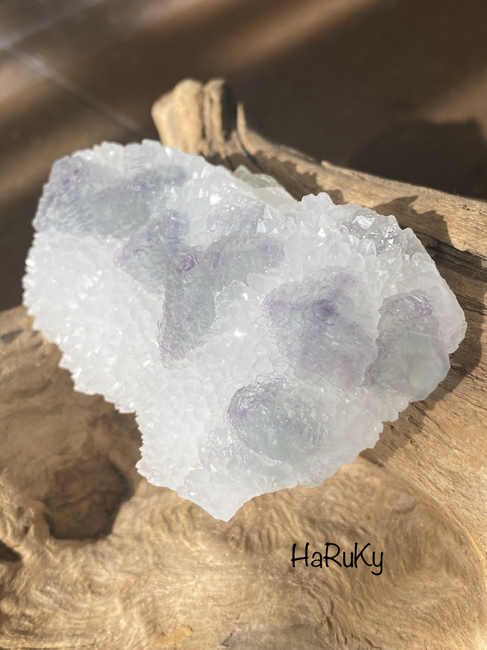 ♢2トーン ピラミッド♢パープル&グリーン フローライト 原石 23 天然石 天然色