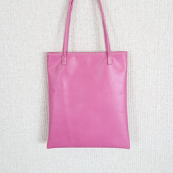 小さめトートバッグ ピンク 本革手縫い [送料無料] 1枚目の画像