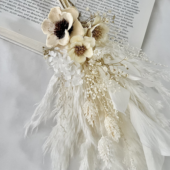 Natural＊ふわふわホワイトスワッグ♡ドライフラワースワッグ