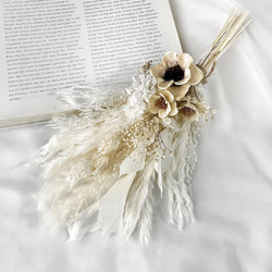 数量限定 .:*☆ リボン付きホワイトクリスマスリース / プリザーブド