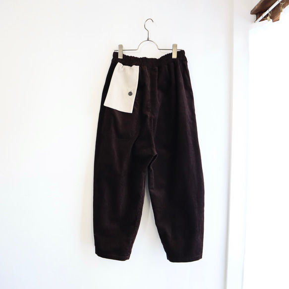 cotton corduroy flag flap pants (dark chocolate) 1枚目の画像