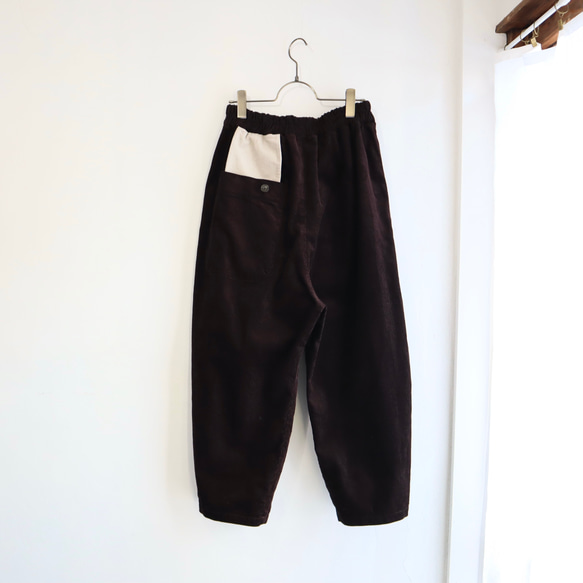 cotton corduroy flag flap pants (dark chocolate) 6枚目の画像