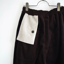 cotton corduroy flag flap pants (dark chocolate) 4枚目の画像