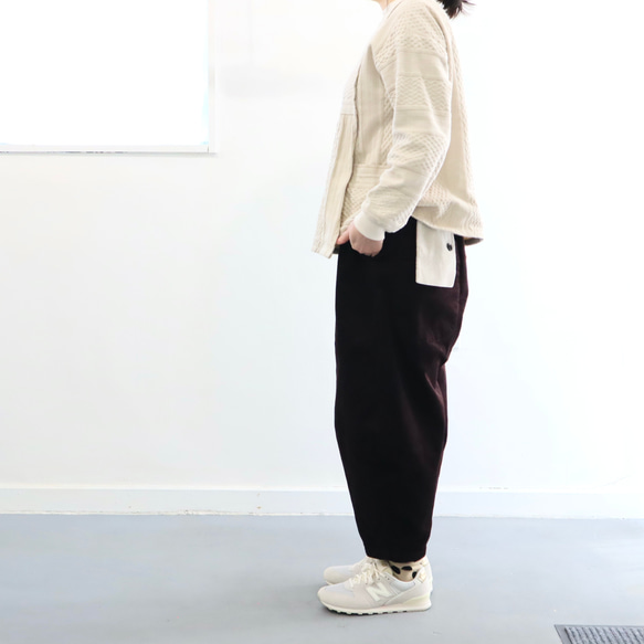 cotton corduroy flag flap pants (dark chocolate) 8枚目の画像