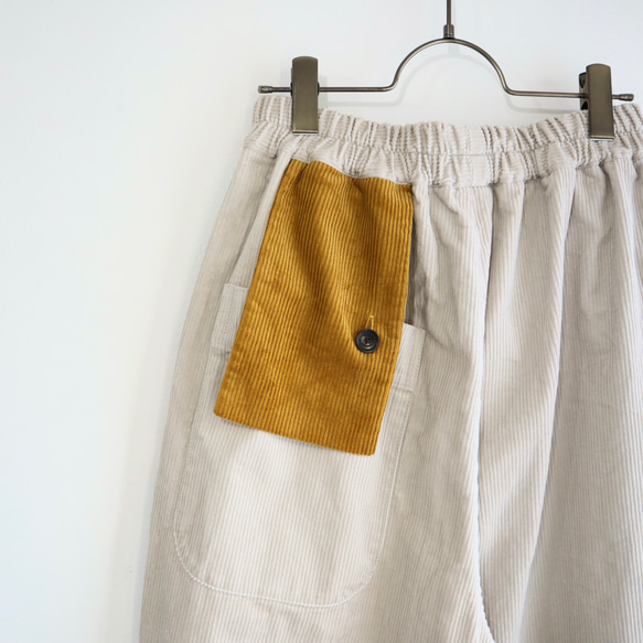 cotton corduroy flag flap pants (fog) 5枚目の画像