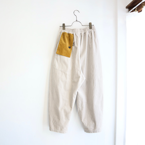 cotton corduroy flag flap pants (fog) 3枚目の画像