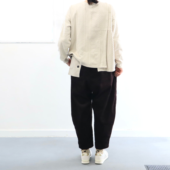 cotton corduroy flag flap pants (fog) 15枚目の画像