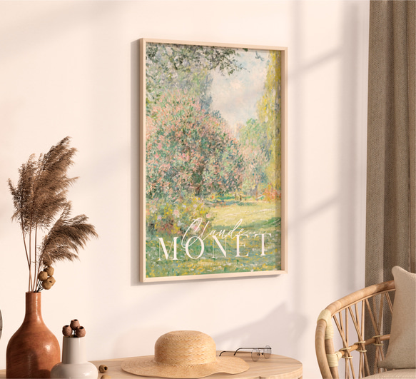 クロード・モネ "Landscape: The Parc Monceau"　アートポスター　インテリアアート　有名絵画 9枚目の画像