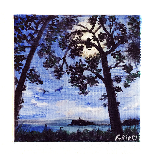 超美品！値下げ交渉あり。朝顔　プラチナ箔　絵画　アクリル画　水彩画 Amazon｜情景画 蛍（坂道なつ）〔アクリル画・水彩画〕/ 絵画 壁掛け