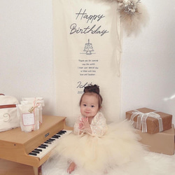 ケーキのバースデータペストリー　名入れ　誕生日タペストリー 9枚目の画像