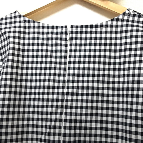 ギンガムチェックの割烹着 チュニックワンピースとしても