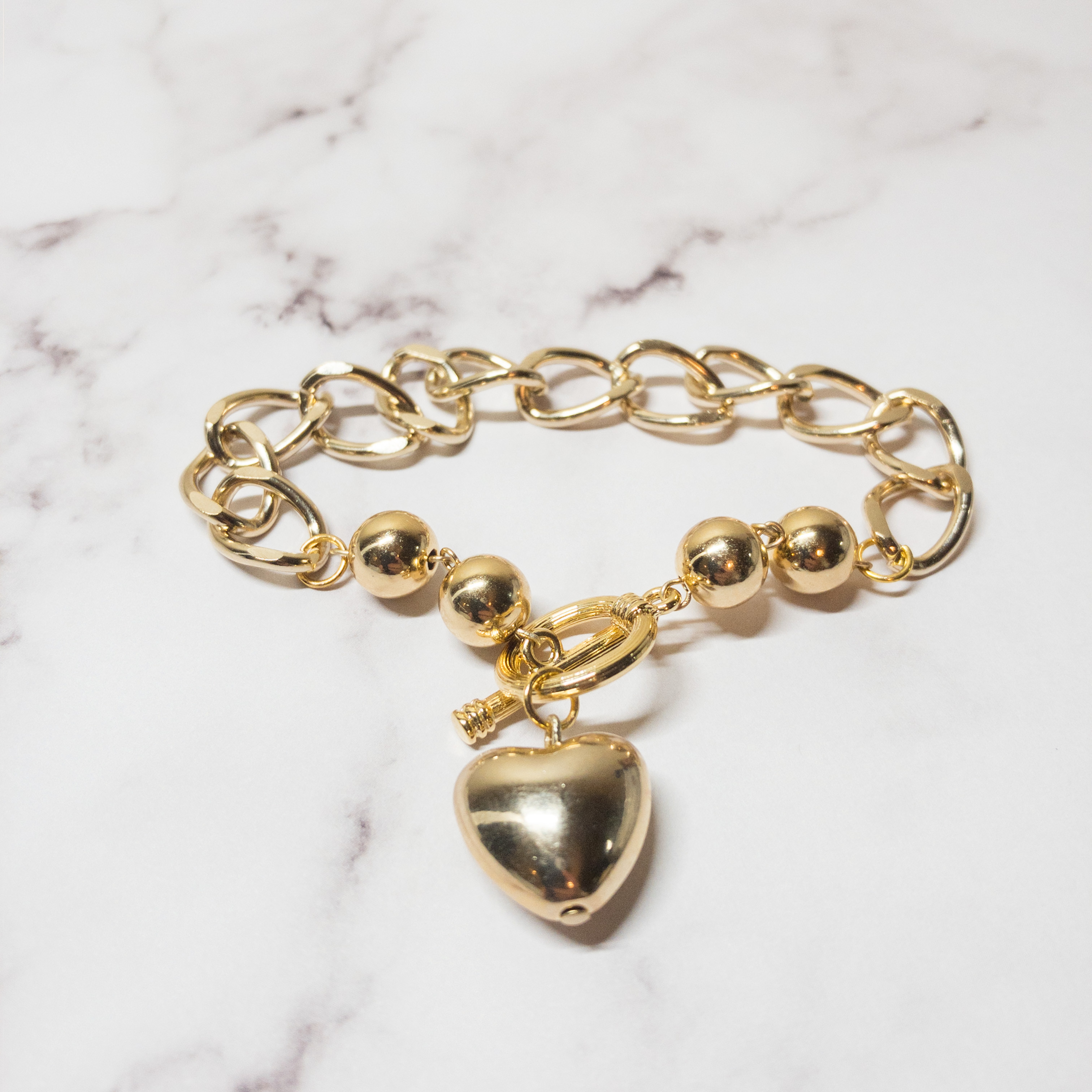 【UNICORN】Plump gold heart ブレスレット