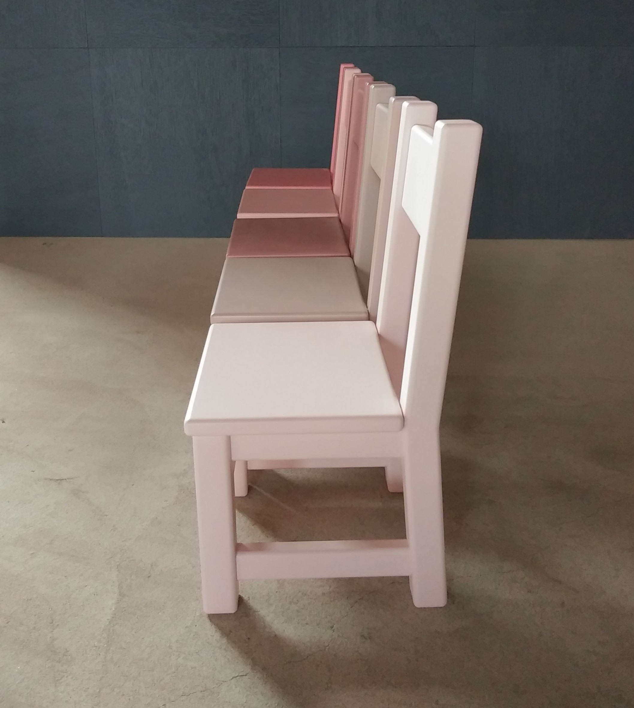 ニュアンスピンク カラフル キッズチェア くすみカラー
