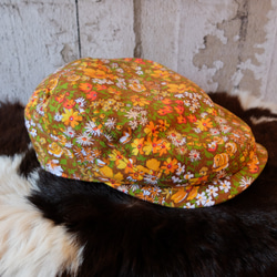 小さな花畑(茶)ハンチング(small flower garden(brown) hunting cap) 1枚目の画像