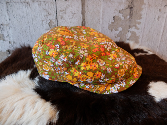 小さな花畑(茶)ハンチング(small flower garden(brown) hunting cap) 1枚目の画像