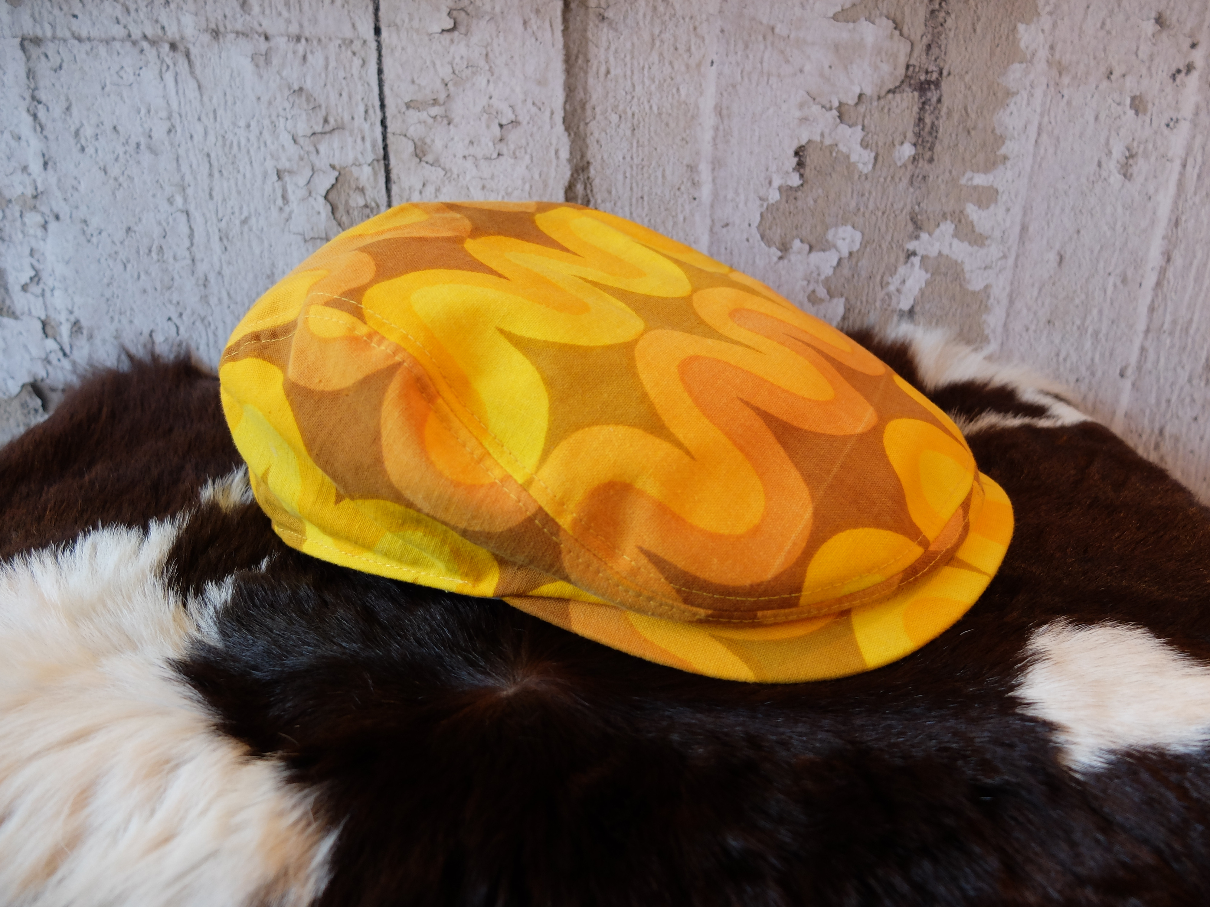 波模様(黄)ハンチング(wave pattern(yellow) hunting cap)