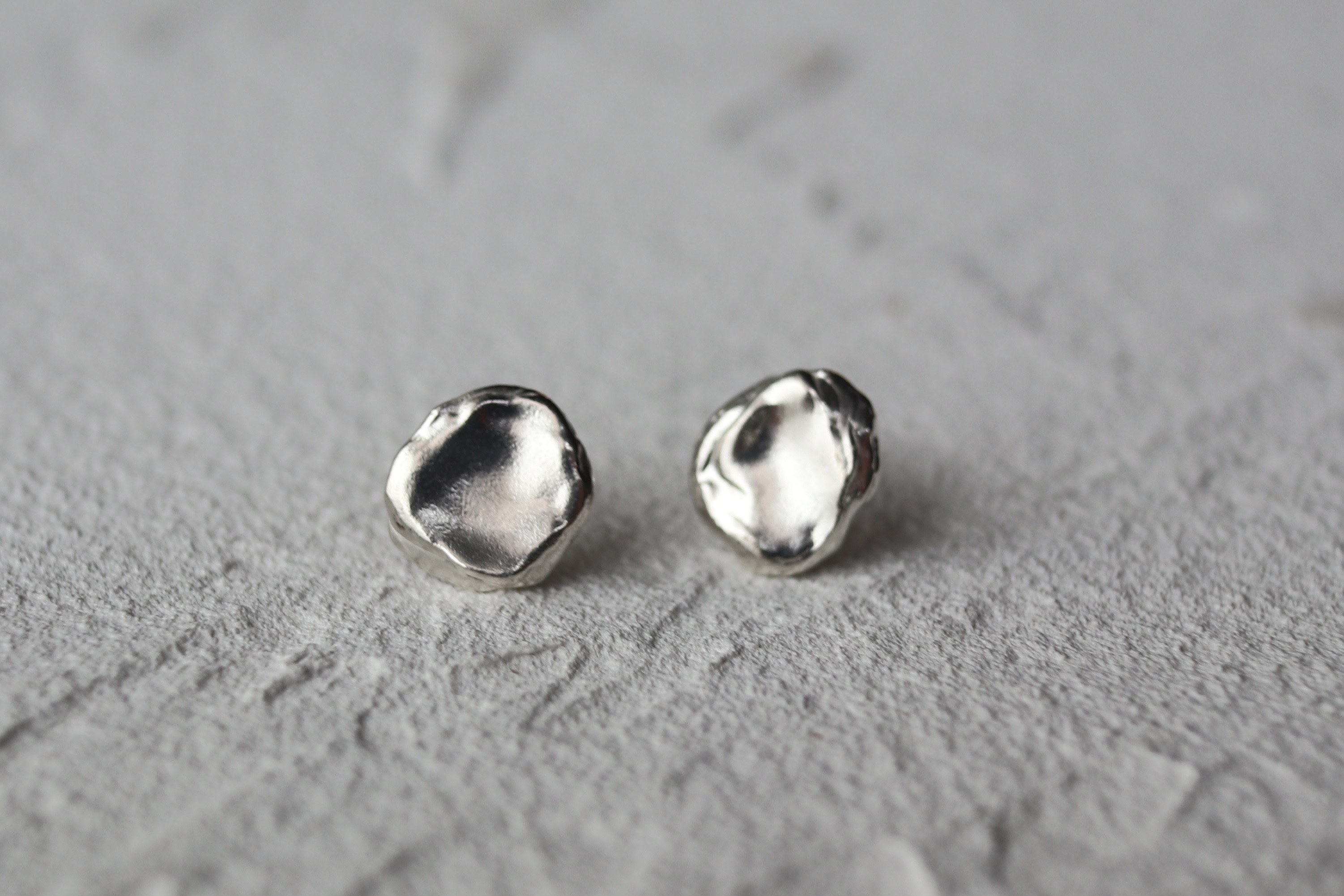 puddle(Large)地金ピアスSV/K10ポスト(受注生産）