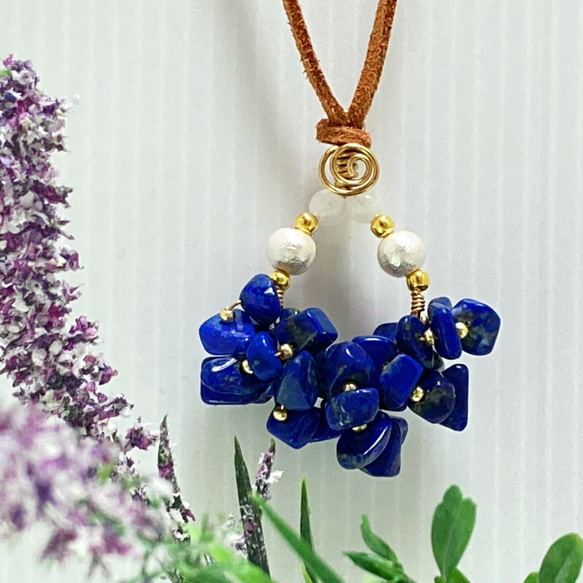 ラピスラズリさざれ石のペンダント ネックレス・ペンダント COLOR ROSE