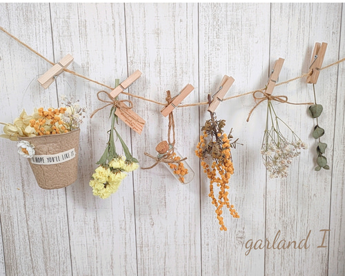 I.ミモザ、ドライフラワーガーランド ♡スワッグ♡インテリア雑貨