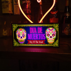 メキシカンスカル 骸骨 ドクロ 死者の日 カラベラ メキシコ ミニチュア サイン ランプ 看板 置物 雑貨 ライトBOX 5枚目の画像