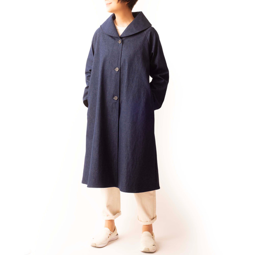 岡山デニム【大人のための可愛いコート】 サイズSML 体形に