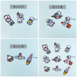 3枚セット/ロケット宇宙船セット③/刺繍ワッペン/アイロン接着 6枚目の画像