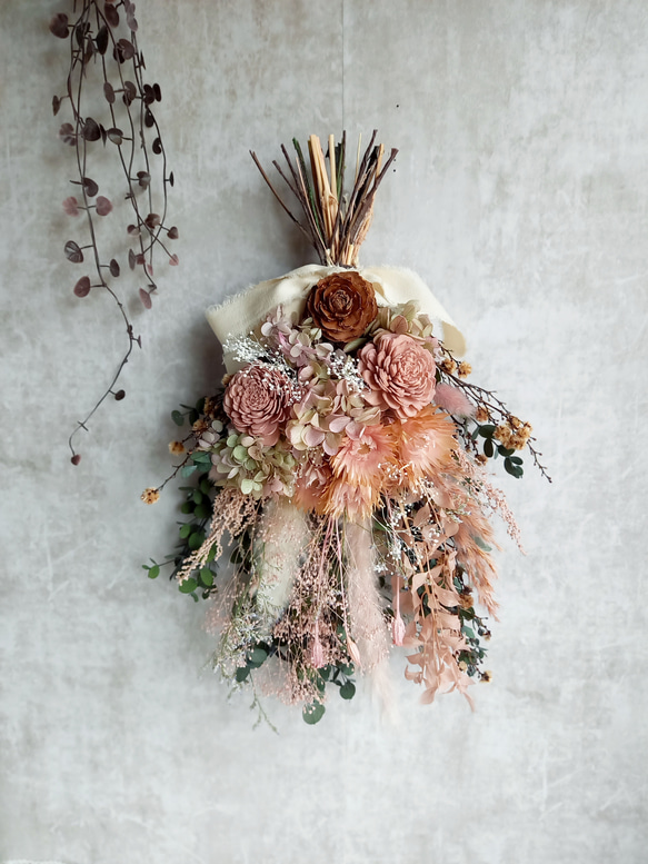 アンティークテイストなスワッグ ✿ブーケ プリザーブドフラワー  