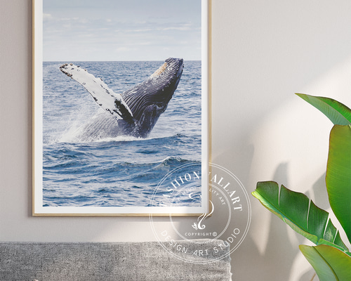 絵画　油絵　原画　鯨　海　ブルー　ポップ　北欧　アート　インテリア　SM Amazon.co.jp: クジラ 鯨 海 ブルー A3 サイズ おしゃれ 絵画