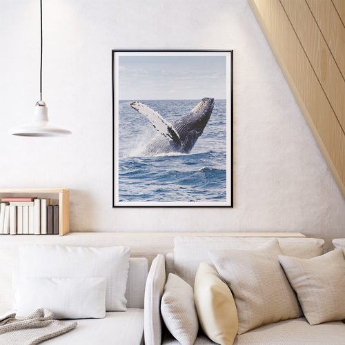 絵画　油絵　原画　鯨　海　ブルー　ポップ　北欧　アート　インテリア　SM Amazon.co.jp: クジラ 鯨 海 ブルー A3 サイズ おしゃれ 絵画
