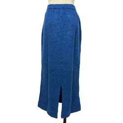 【アルパカツイード】 ロングスカート（ブルー) / １点物 / ニットウェア (No,491) 4枚目の画像