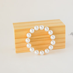 [翌日発送]『上品なパールサークルのブローチ』卒園式　入学式　結婚式　セレモニー　フォーマル 2枚目の画像