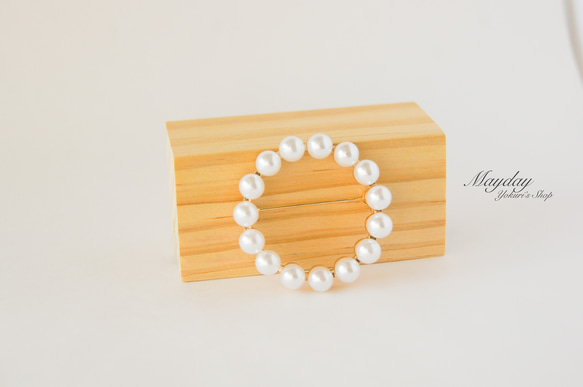 [翌日発送]『上品なパールサークルのブローチ』卒園式　入学式　結婚式　セレモニー　フォーマル 2枚目の画像