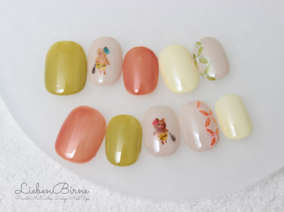 節分では鬼役☆クマさんズ＊Bi ネイルチップ（つけ爪） LiebenBirne