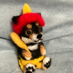 はんどわーくベーる 羊毛フェルト 柴だんご1点柴枝豆3点　4点セット はんどわーくベーる 羊毛フェルト 柴だんご1点柴枝豆