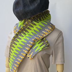 アフリカ布のマフラー　コットン＆やわらかボアフリース　 3枚目の画像