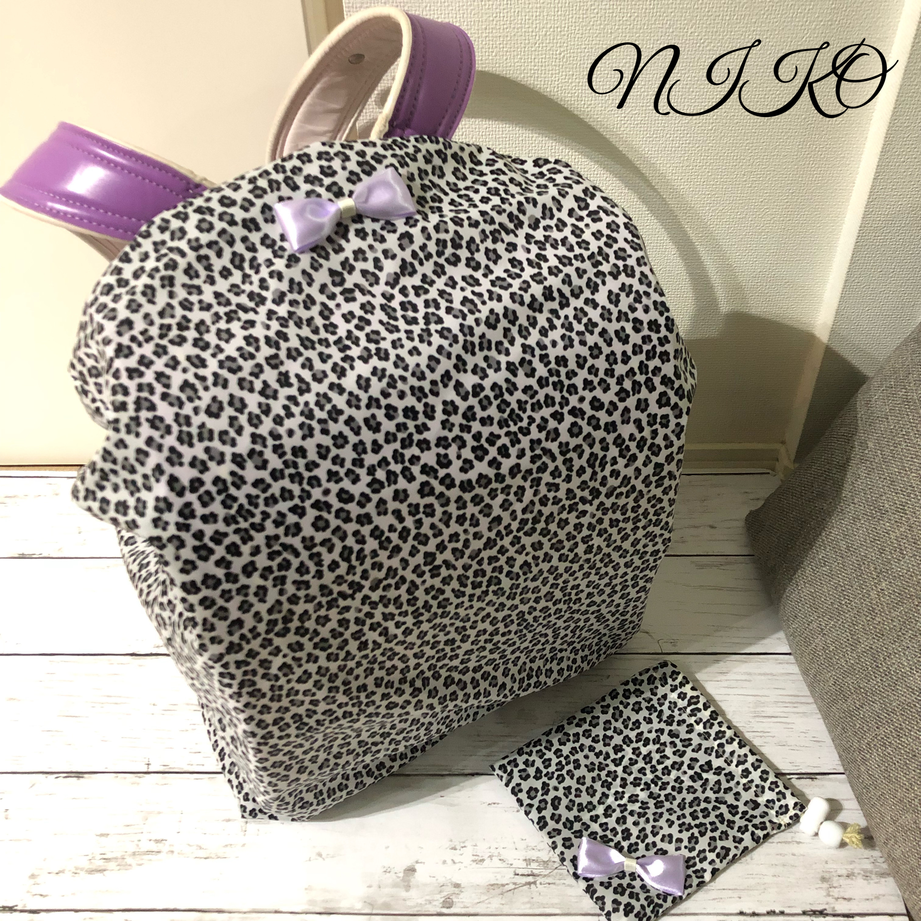 ランドセルレインカバー　レオパードホワイト　全ランドセル　横型　ランリュックも対応        Ω