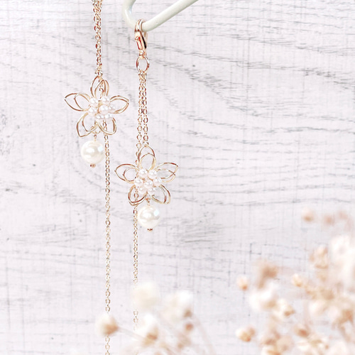 ♪397❤️ フラワータッセルパールマスクチェーンメガネチェーン