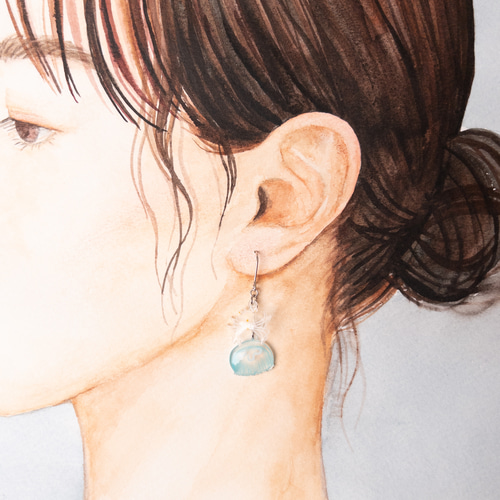 ※フックピアス【りー】クラゲピアス クラゲのピアス ピアス（フック・チェーン） kaorine 通販