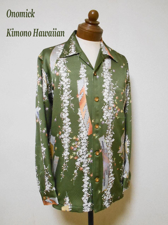 着物アロハシャツ Kimono Hawaiian Shirt AL-700/L 10枚目の画像