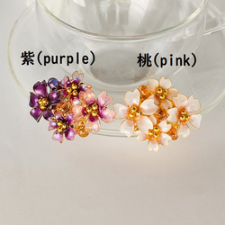 帯留め・満開の桜・ 桃・紫　 和装 2枚目の画像