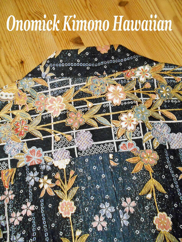 着物アロハシャツ Kimono Hawaiian Shirt AL-702/L 14枚目の画像