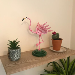 車の部品等で作ったピンクフラミンゴ（Recycle car parts Pink Flamingo) 7枚目の画像