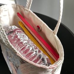 帯リメイクバッグ　流水孔雀文　ミニトートバッグ　和装バッグ 7枚目の画像