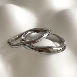 つけっばなし♪ＯＫ！金属アレルギー対応　316L サージカルステンレス　波打ち シンプル リング 指輪 kiitos 8枚目の画像